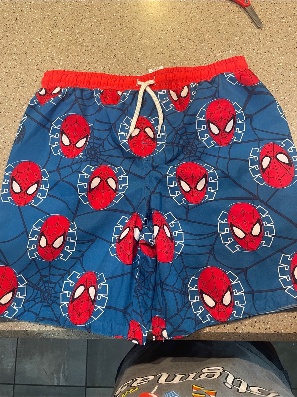 Marvel Kids Spider-Man Blue and Red Swim Trunks